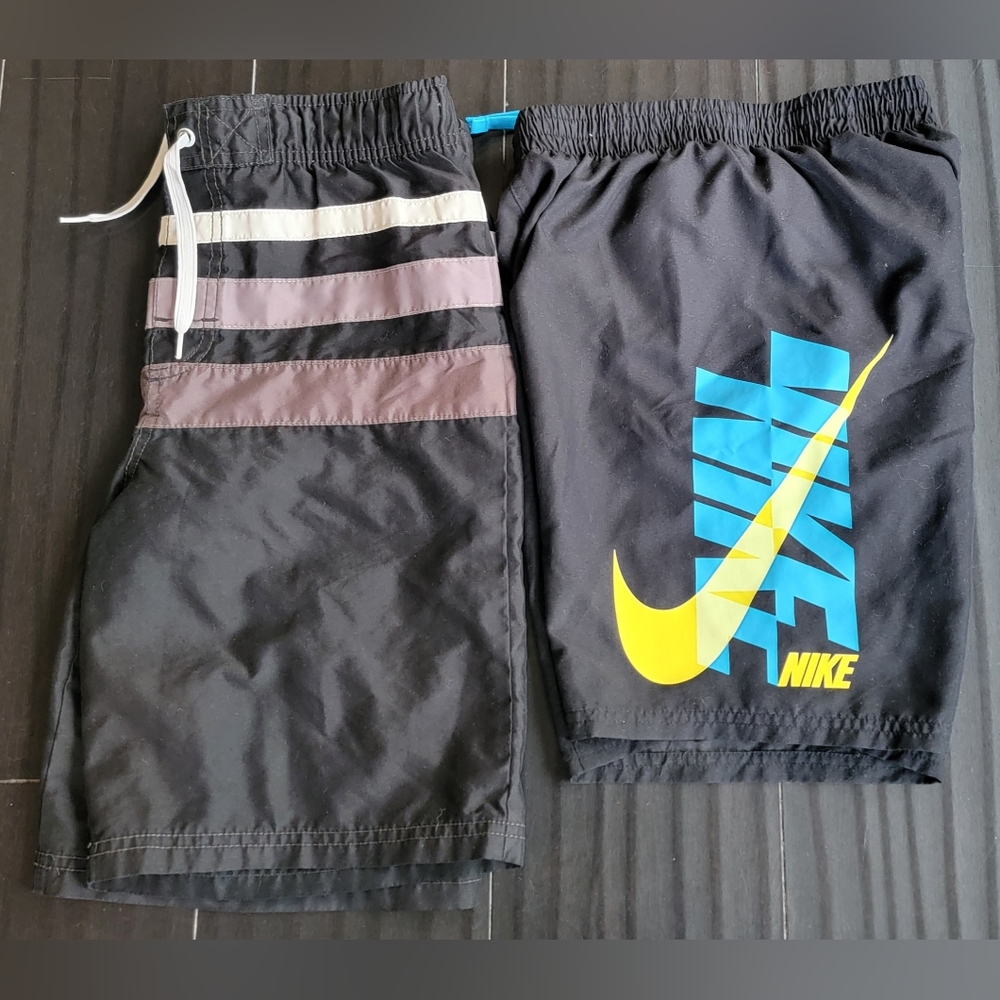Nike Black Shorts with Yellow and Blue Logo